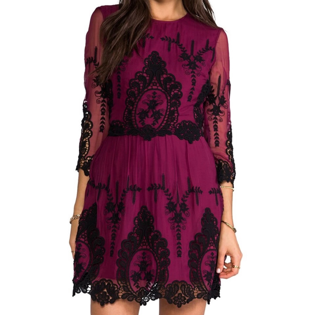 Dolce Vita Valentina Dress In Burgundy/Black